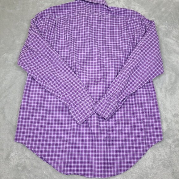 Ralph Lauren Classic Fit Purple Plaid Long Sleeve Button Down Shirt 16 34 - 35 - Picture 6 of 6